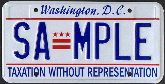 Washington DC license plate