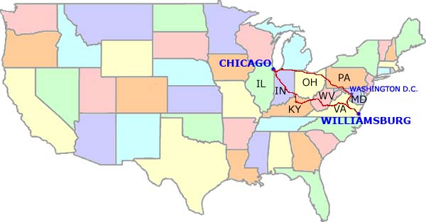 route map of our trip