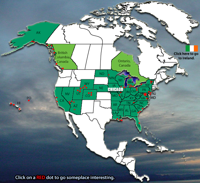 Map graphic of North America